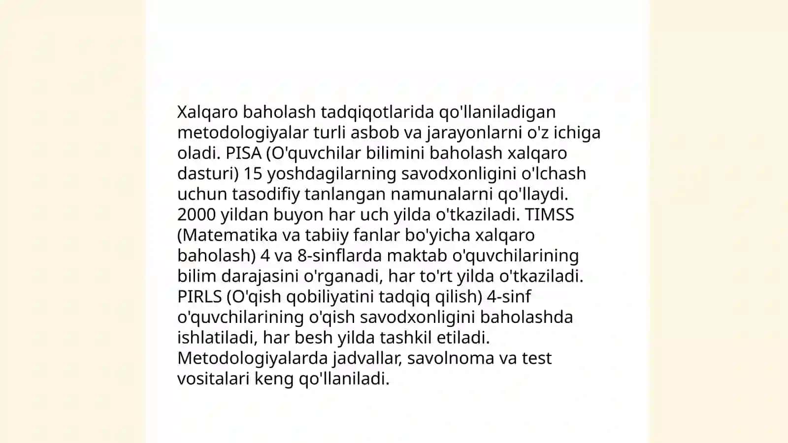 Xalqaro baholash tadqiqotlari 4