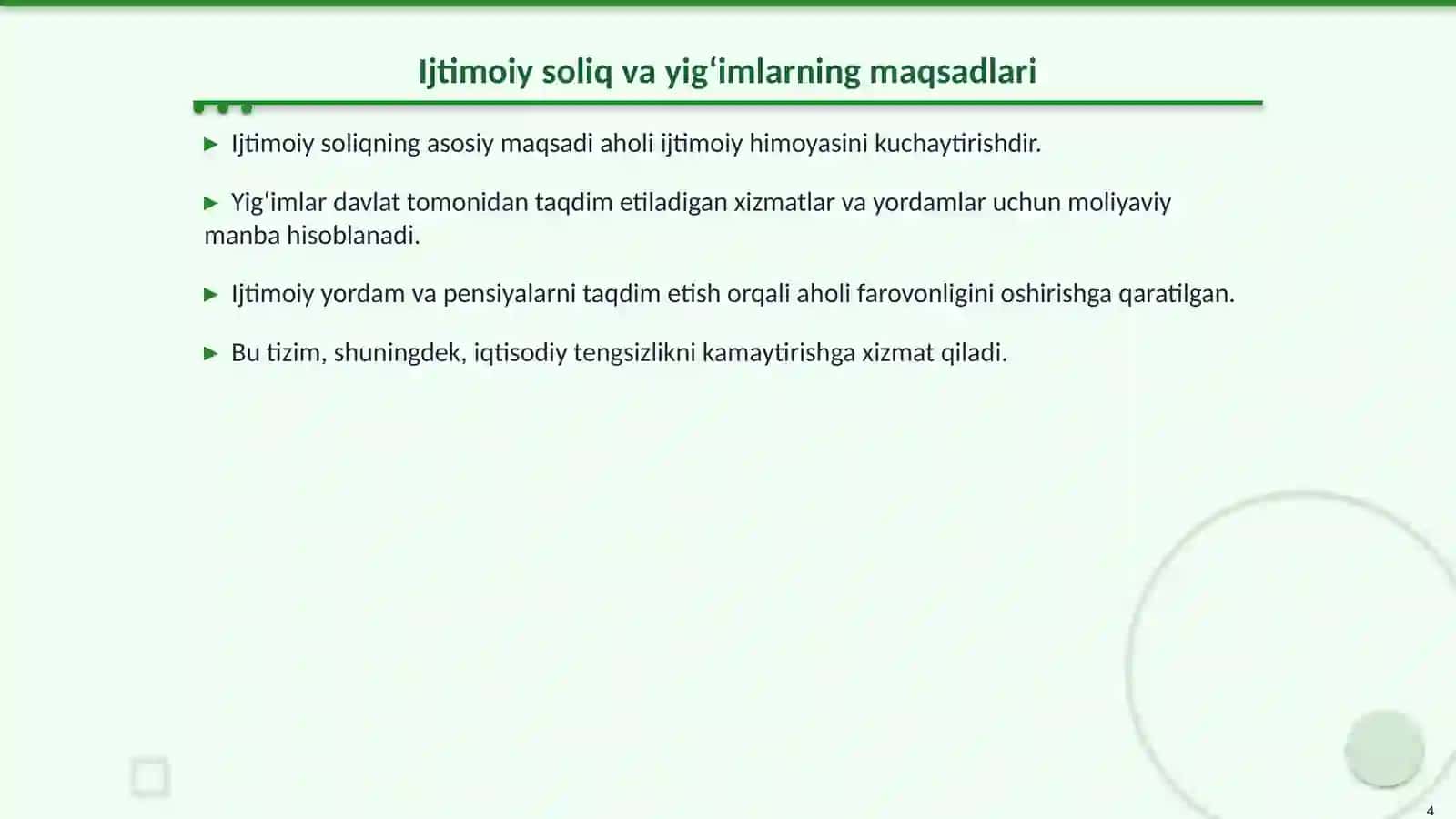 Ijtimoiy Soliq va Yig‘imlar 4