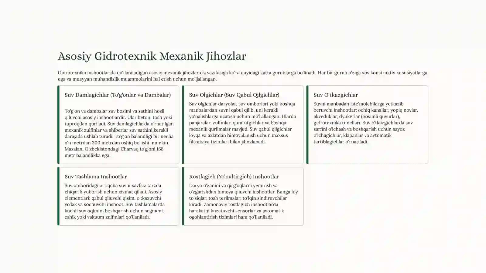 Gidrotexnika Inshootlari Mexanik Jihozlari: Mexanizmlar vaIshlashPrinsiplari 4