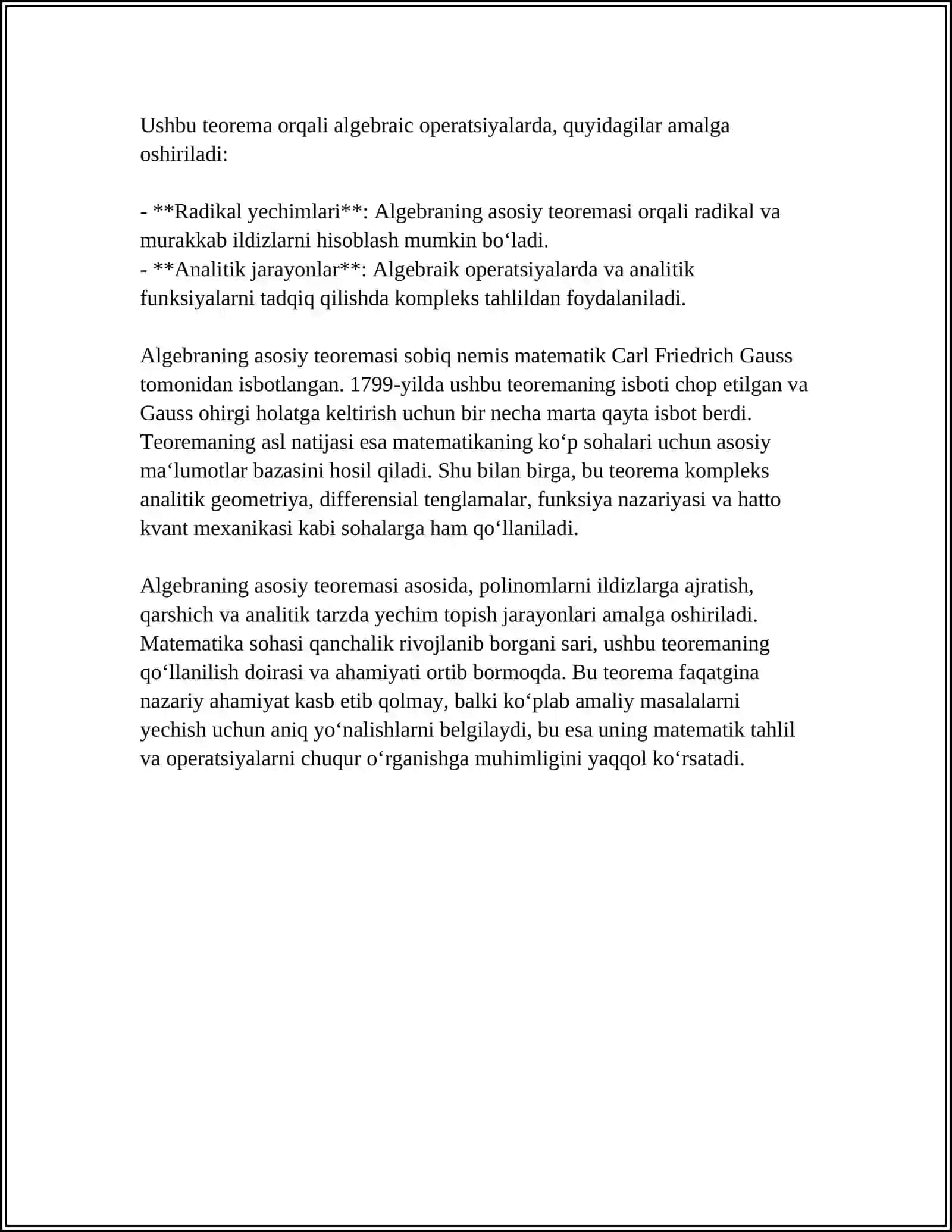 ALGEBRANING ASOSIY TEOREMASI 4