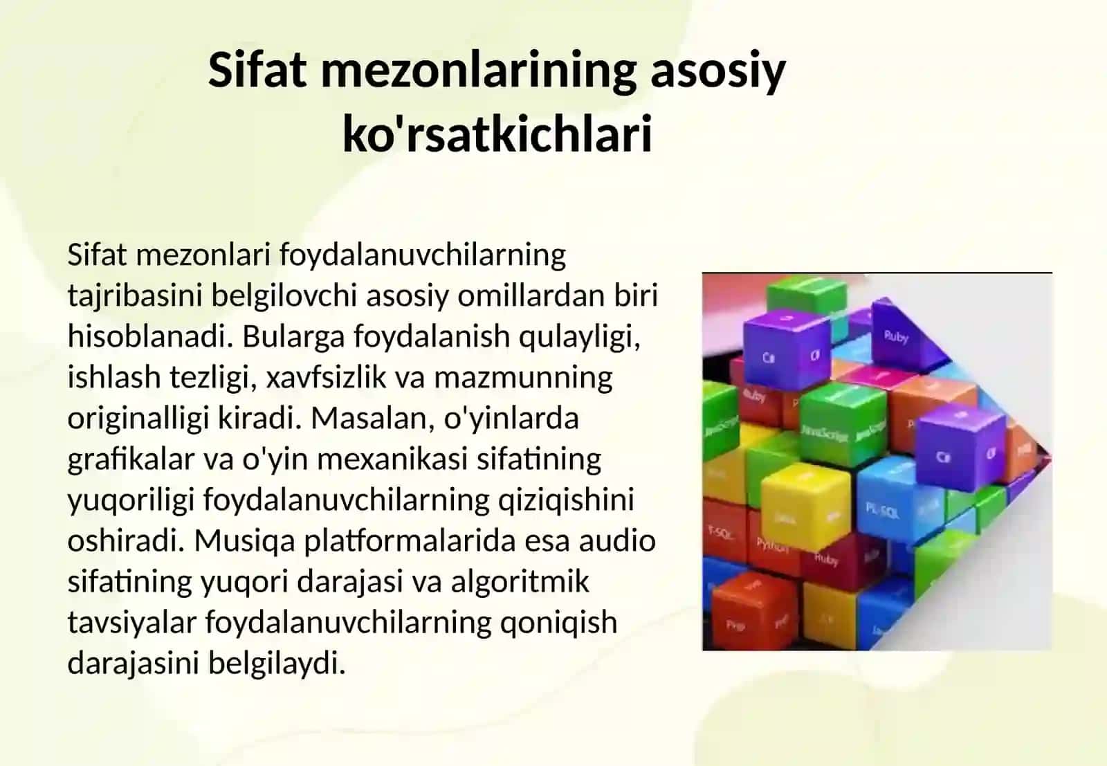 Ko'ngilochar, rekreativ dasturlarda manfaat va sifat mezonlarining to'qnashuvi 4