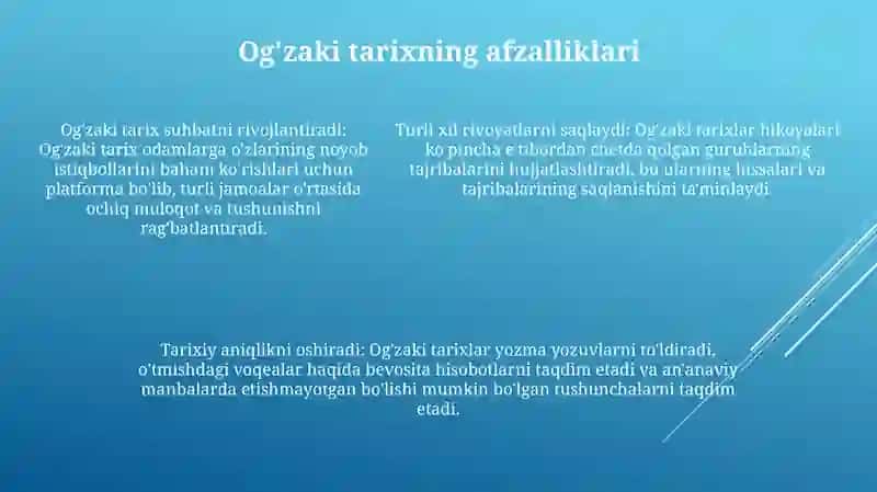 Tarix Òqitishning Oĝzaki Metodlari Samaradorligini Oshirish Usullari 4