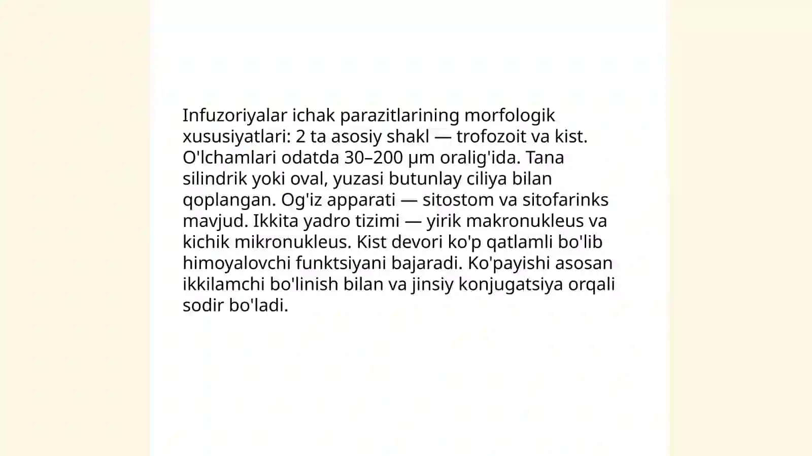 Sarkordalilar va infuzoriyalar ichak paraziti 4