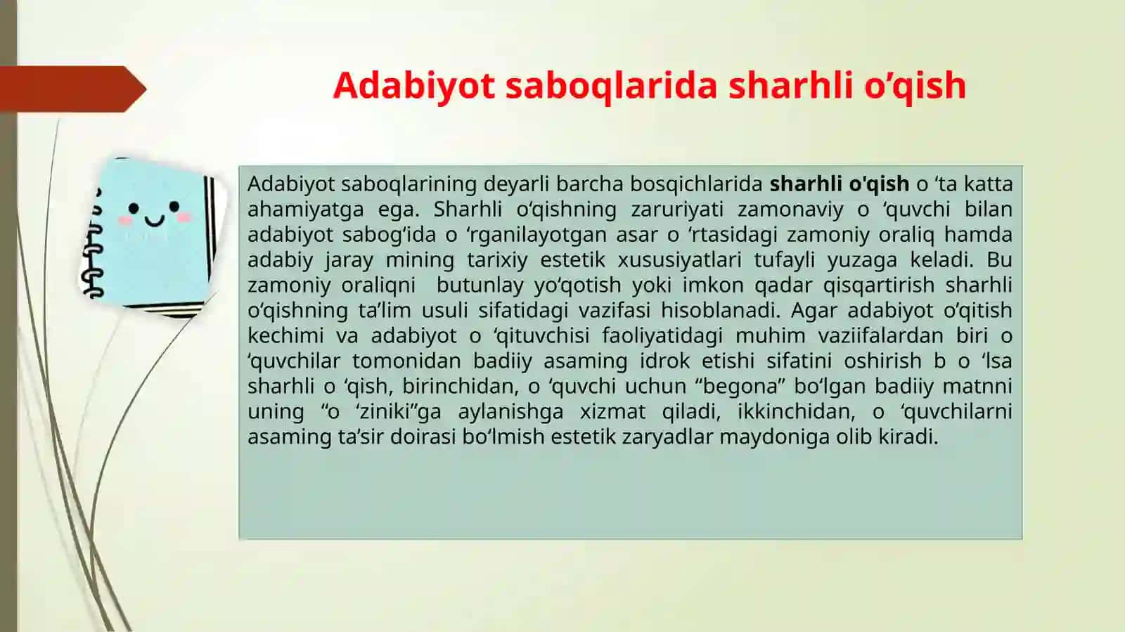 ADABIYOT SABOQLARIDA SHARHLI O’QISH 4