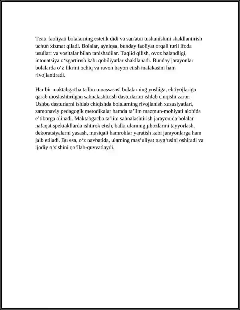 MAKTABGACHA TAʼLIM SAHNALASHTIRISH FAOLIYATI JARAYONI 4