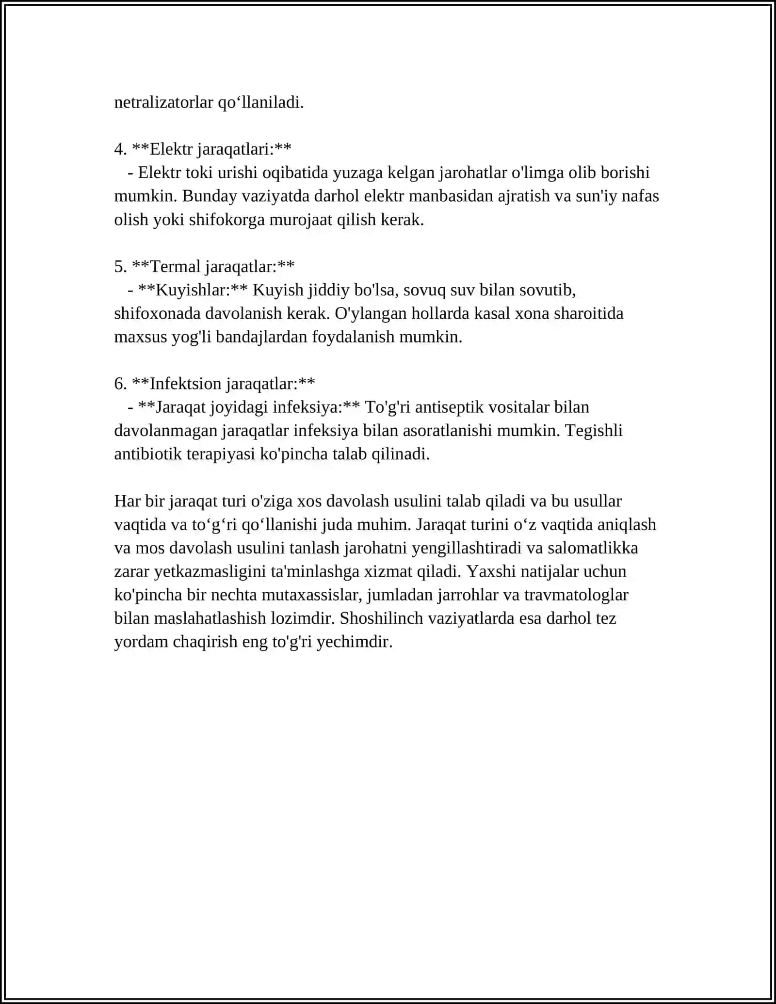 AYRIQSHA JAG'DAYLARDA JARAQATLANG'ANDA QAN KETIWDI TOQTATIW USILLARIN U'YRENIW 4