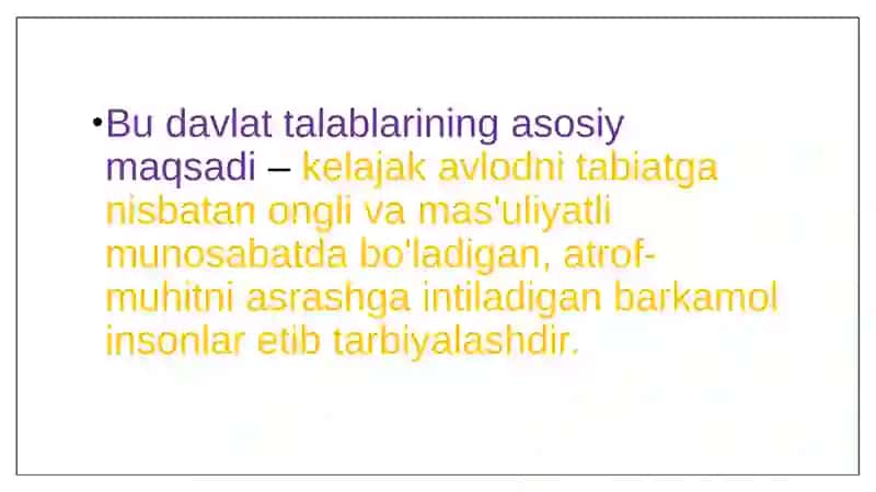 Maktabgacha yoshdagi bolalarni tabiat bilan tanishtirish bo'yicha davlat talablari 4