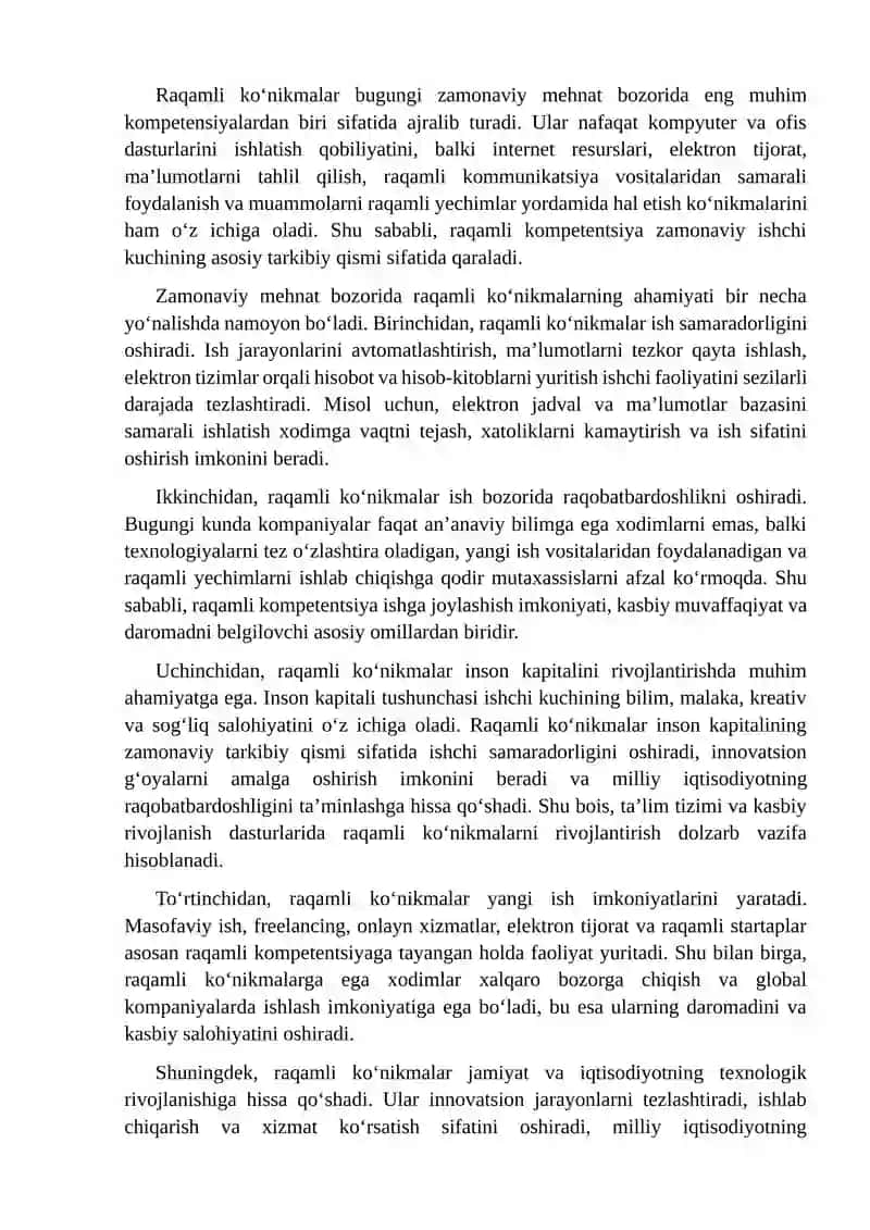 Raqamli Ko'nikmalar va Zamonaviy Mehnat Bozorida Inson Kapitali 4