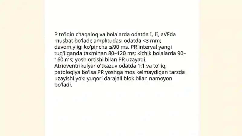 Yangi tug'ilgan chaqaloq va bolalarda EKG ni o'ziga xos xususiyatlari 4
