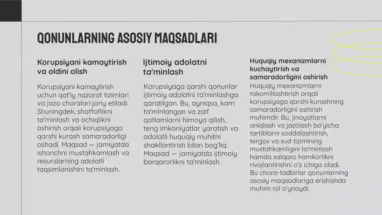 Korupsiyaga qarshi kurash boyicha qonunlari va qarorlari Ozbekistonda 4