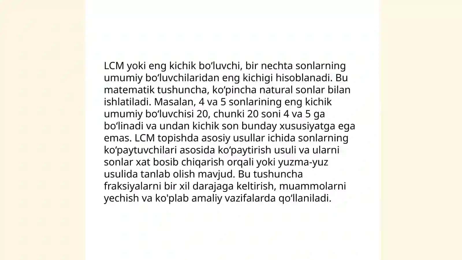 Sonning eng katta va eng kichik boʻluvchisi haqida tushuncha 4