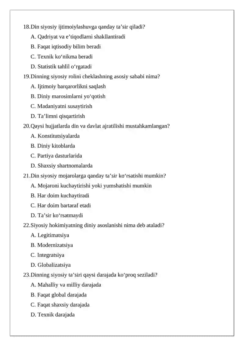Din instituti va siyosiy munosabatlar 4