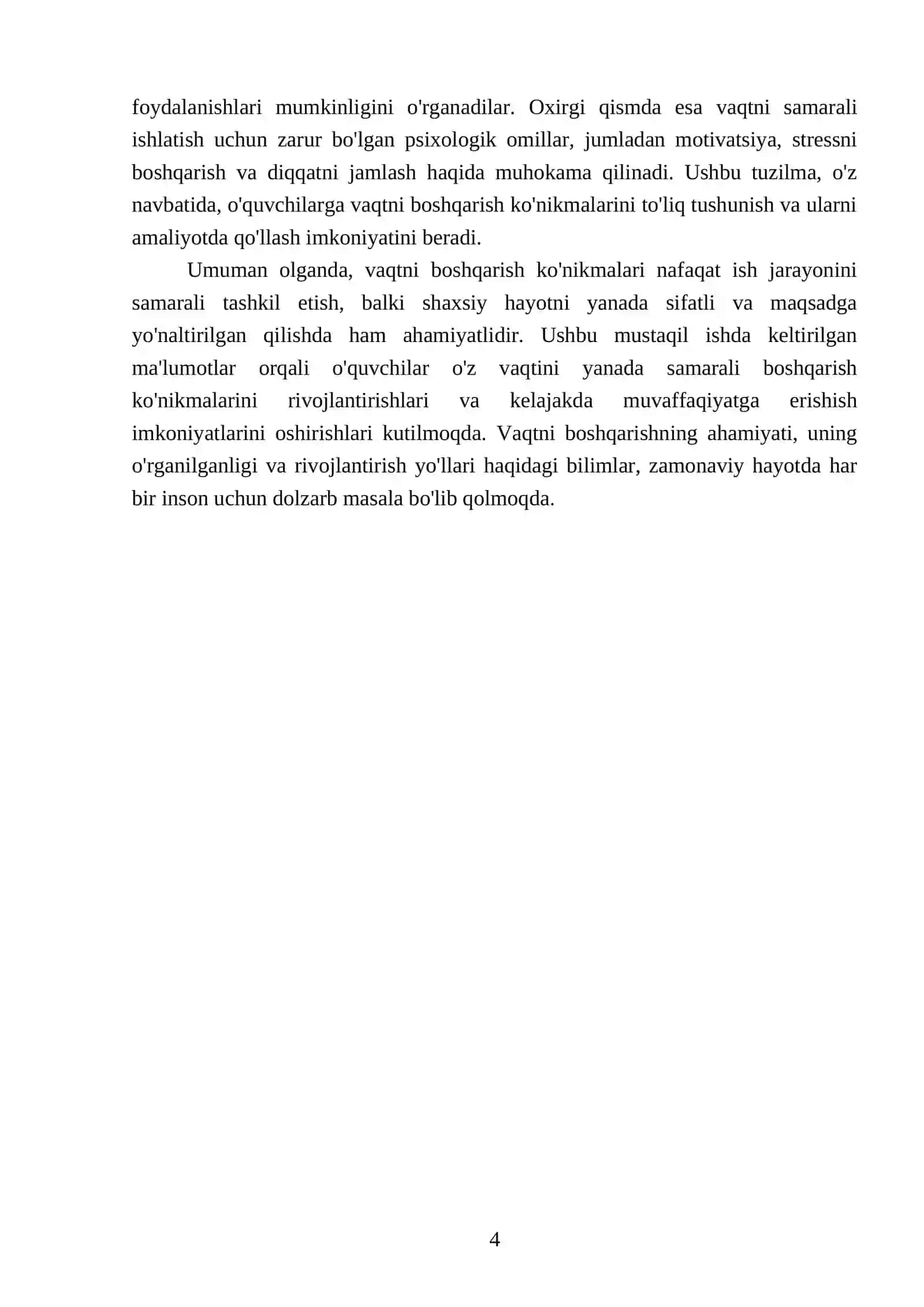 Vagtni boshqarish (time management) ko'nikmasi va rivojlantirish yo'llari 4