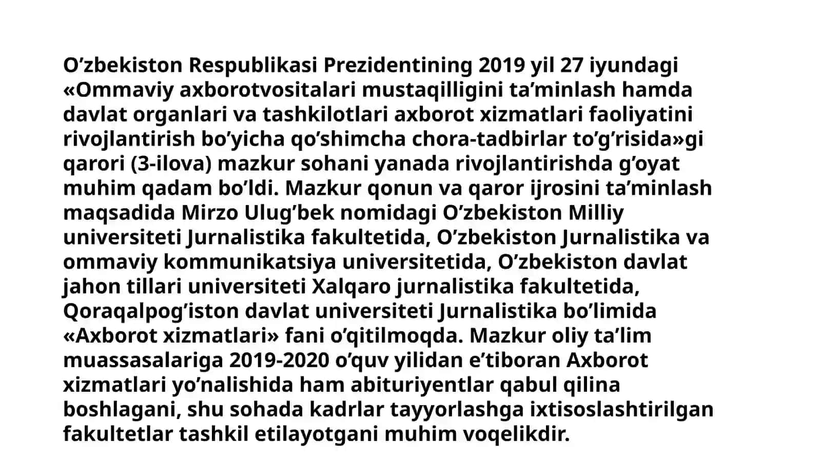 MUSTAQILLIK YILLARIDA O'ZBEKISTONDA OMMAVIY AXBOROT VOSITALARI FAOLIYATI 4