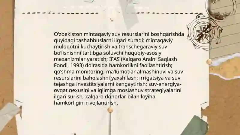 Oʻzbekistonning Markaziy Osiyodagi tinchlik va barqarorlikni taʼminlashdagi oʻrni 4