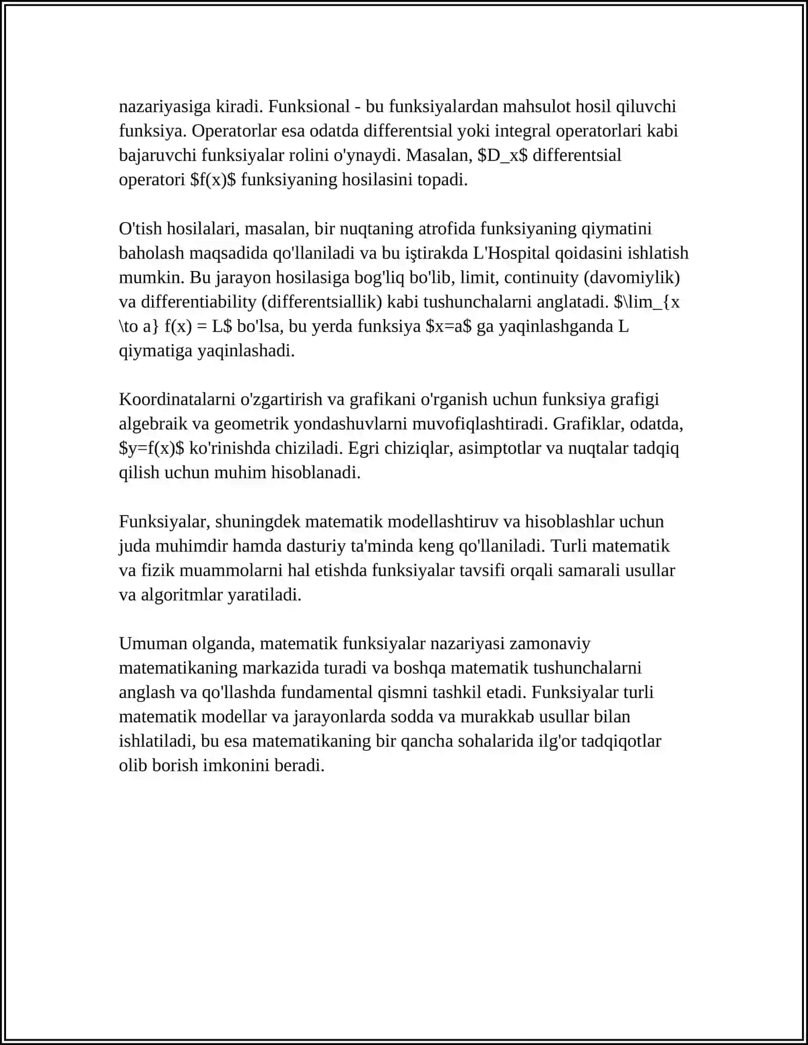 Matematik funksiyalar 4