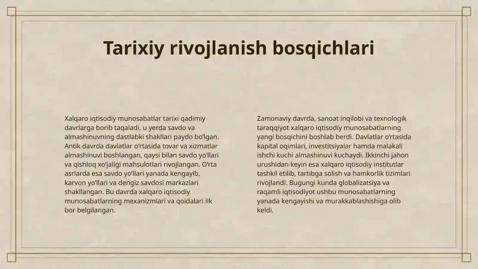 XALQARO IQTISODIY MUNOSABATLAR, UNING SHAKLLARI VA TARTIBGA SOLINISHI 4