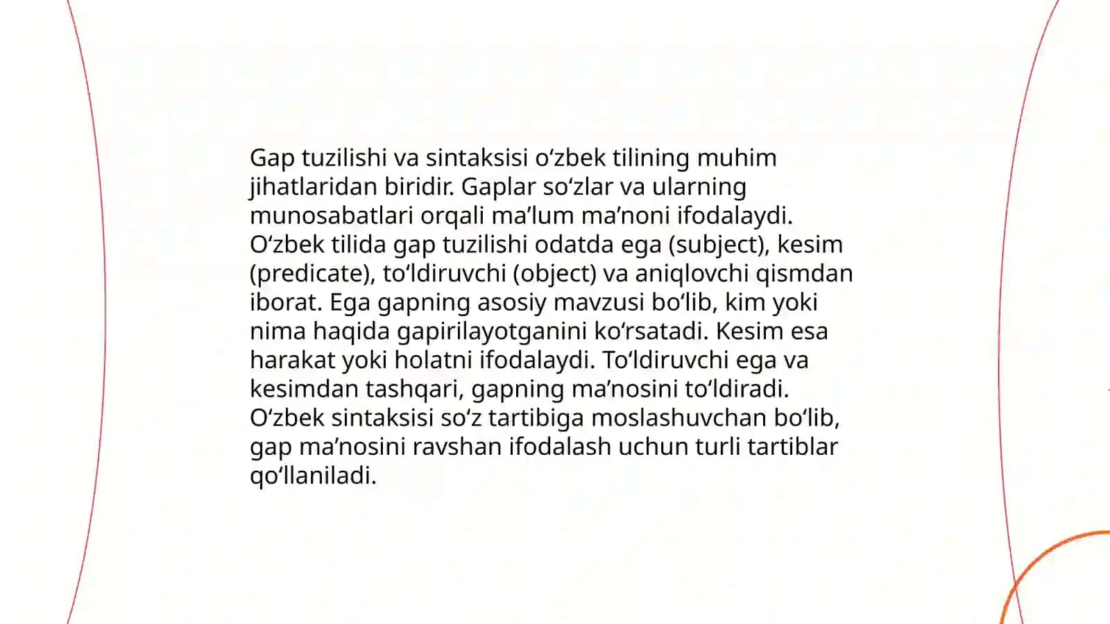 Grammatika tilning grammatik qurilishini òrganuvchi soha sifatida 4