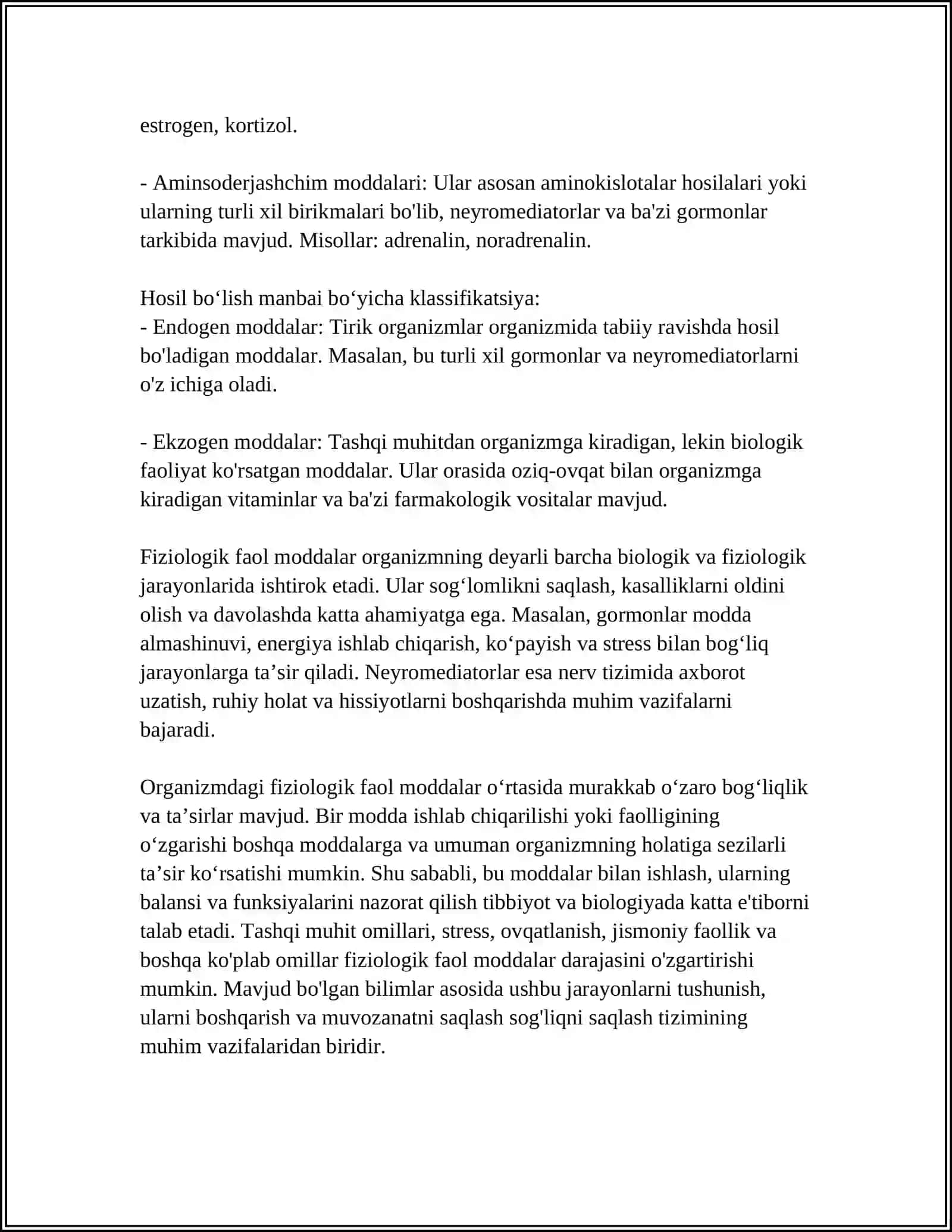 FIZALAGIK FAOL MODDALAR BIYAKIMYOSI 4