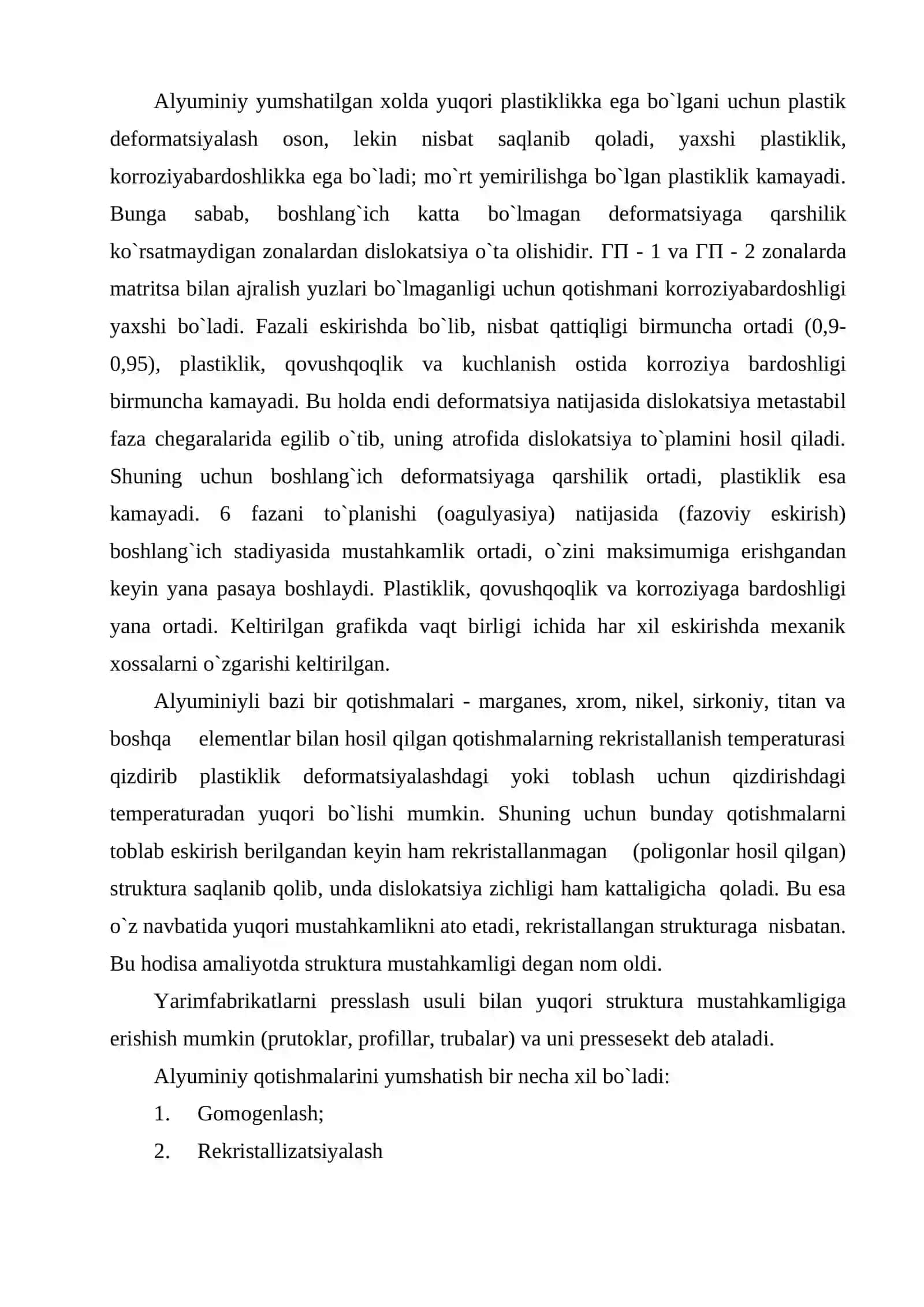 Rangli metall va uning qotishmalari. Alyuminiy va uning qotishmalari 4