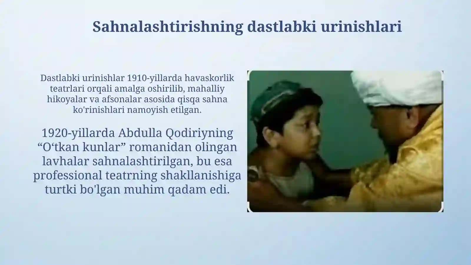 XX asr oʻzbek adabiyoti namunalari sahnavaekranda 4