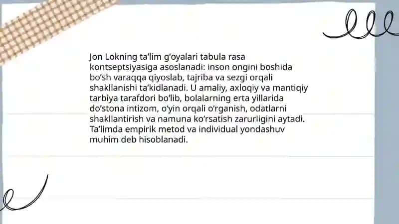 Gʻarb mamlakatlari allomalarning oʻqituvchilik kasbiga oid ilk qarashlari 4