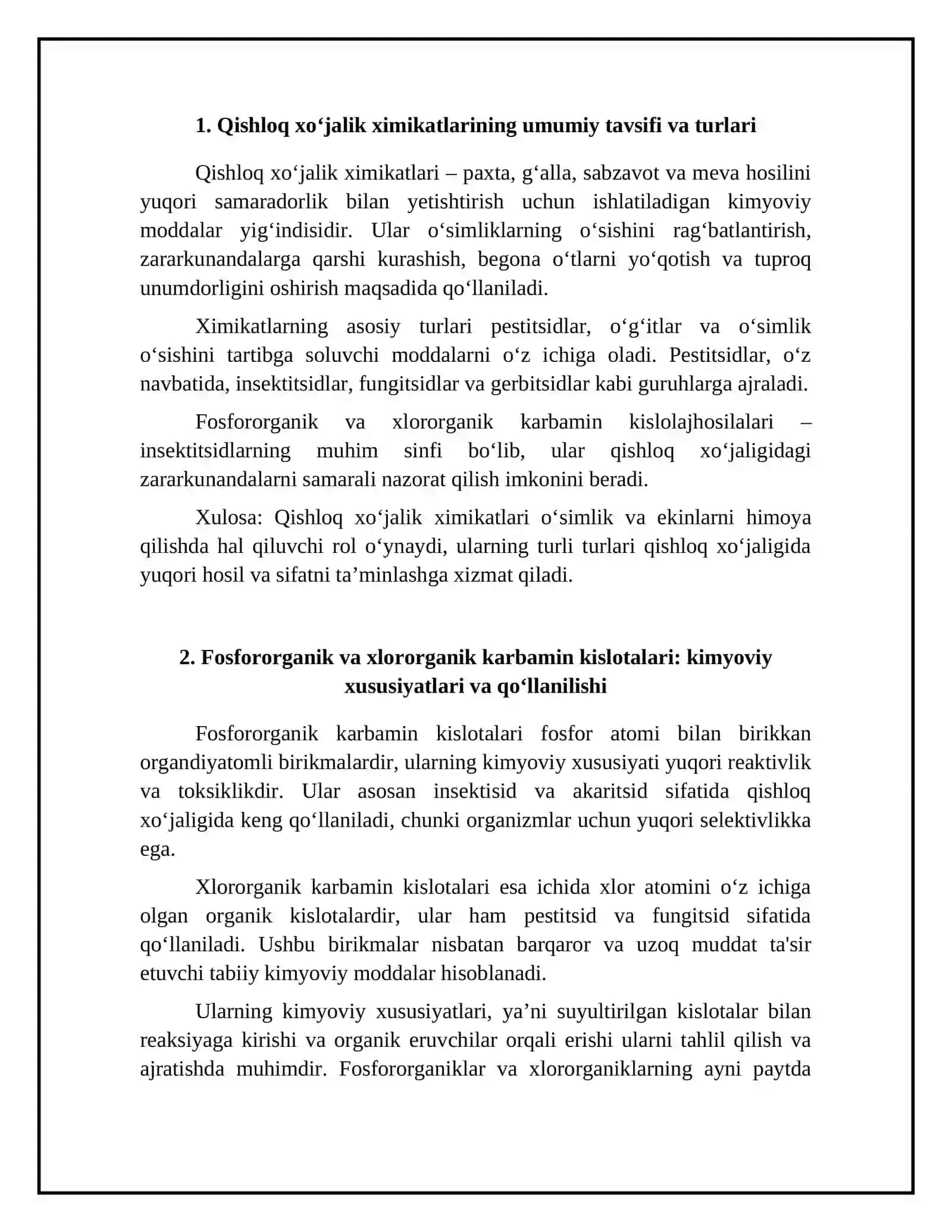 Qishloq xo 'jalik ximikatlari va karbamin kislolajhosilalari 4