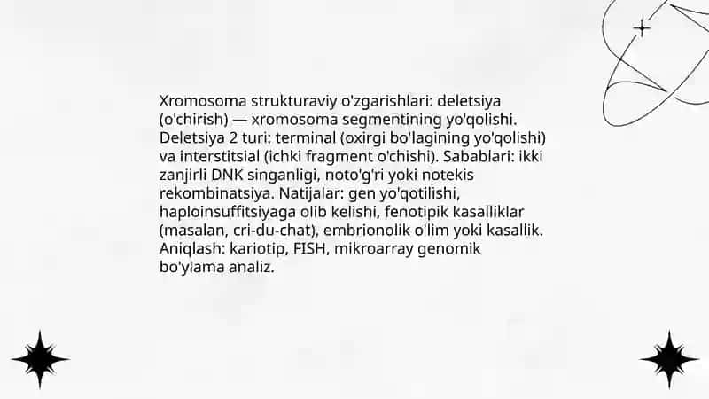 Xromosoma abberatsiyalari yoki qayta tuzilishlari 4