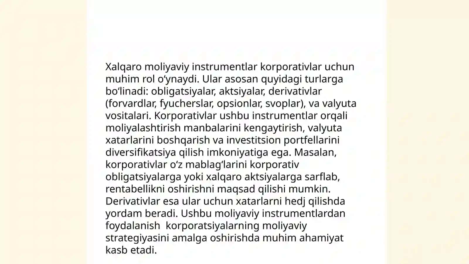 Korporativ Tuzilmalar va Xalqaro Moliya Bozorlari 4