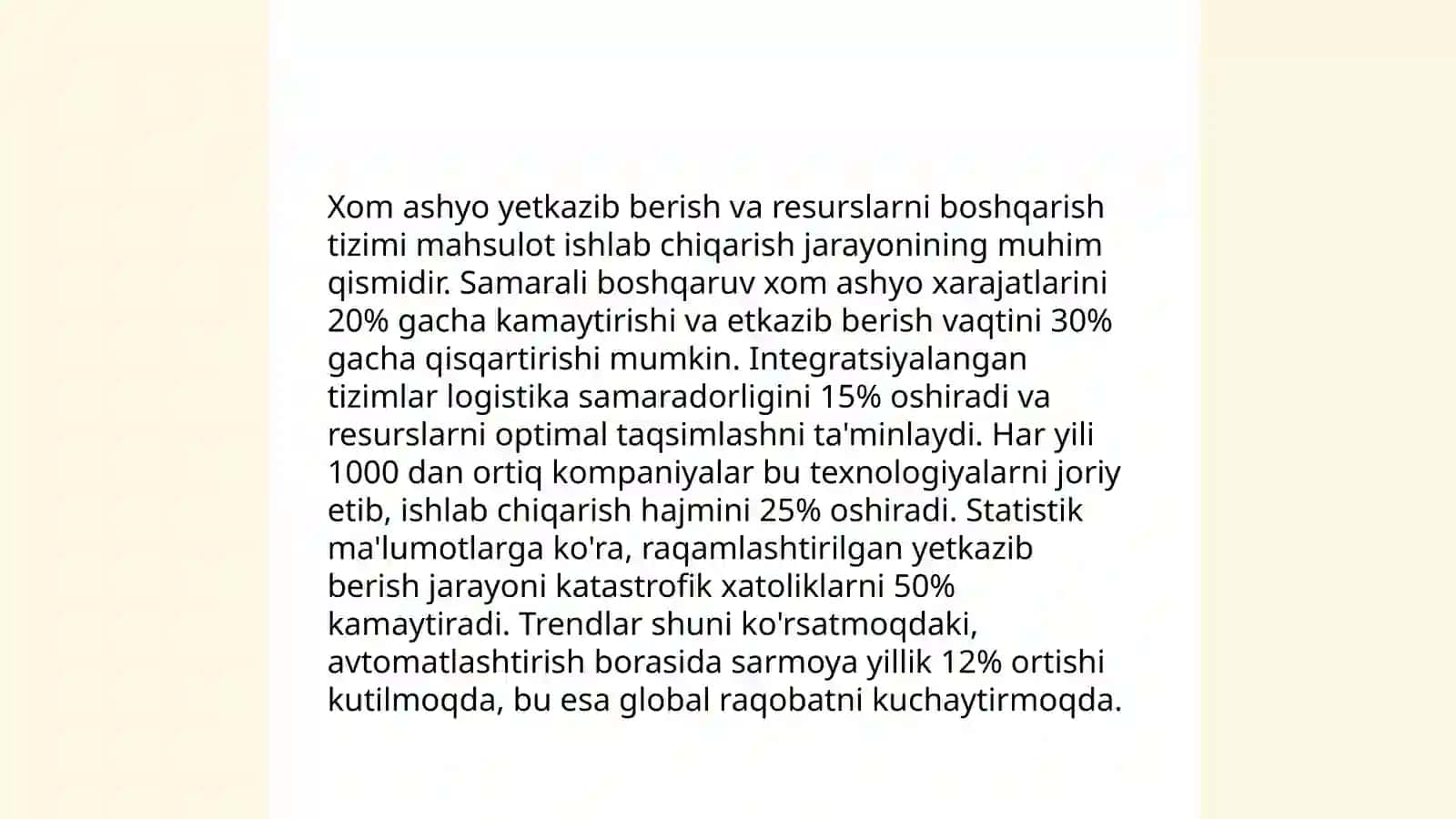 Oziq-ovqat korxonalarida mahsulot ishlab chiqarish va boshqarishning oʻziga xos xususiyatlari 4