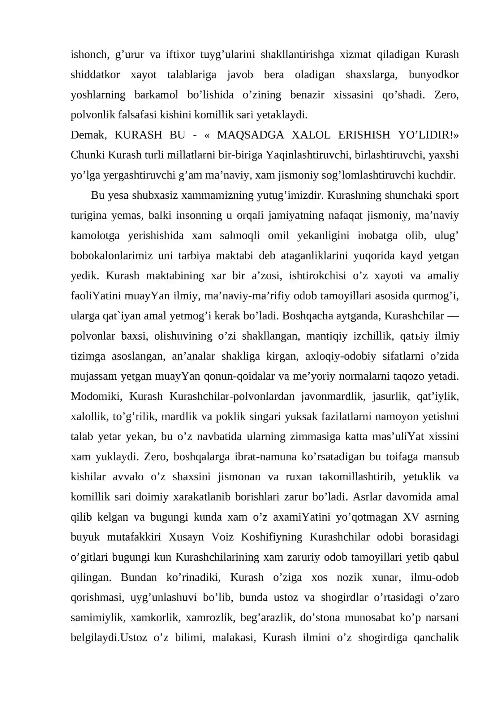 Kurash turlarining umumiy qoidalari 4