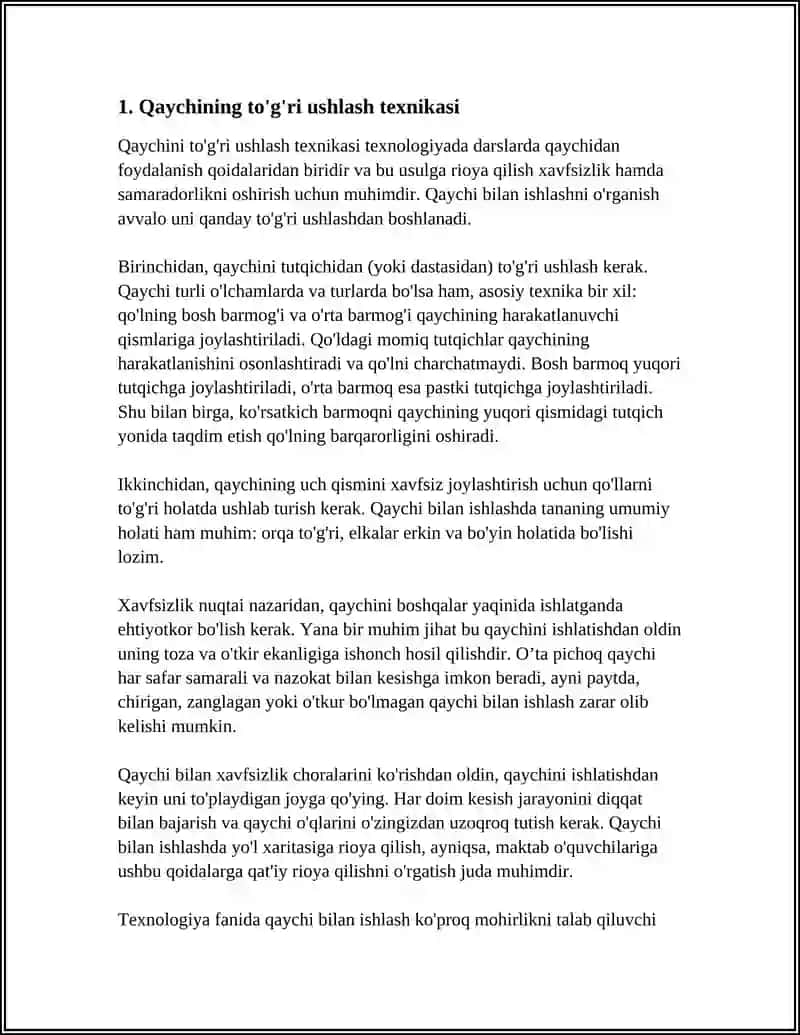 TEXNOLOGIYADA DARSLARIDA QAYCHIDAN FOYDALANISH QOIDALARI 4