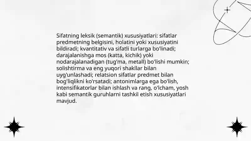Sifatning leksik grammatik xususiyatlari 4