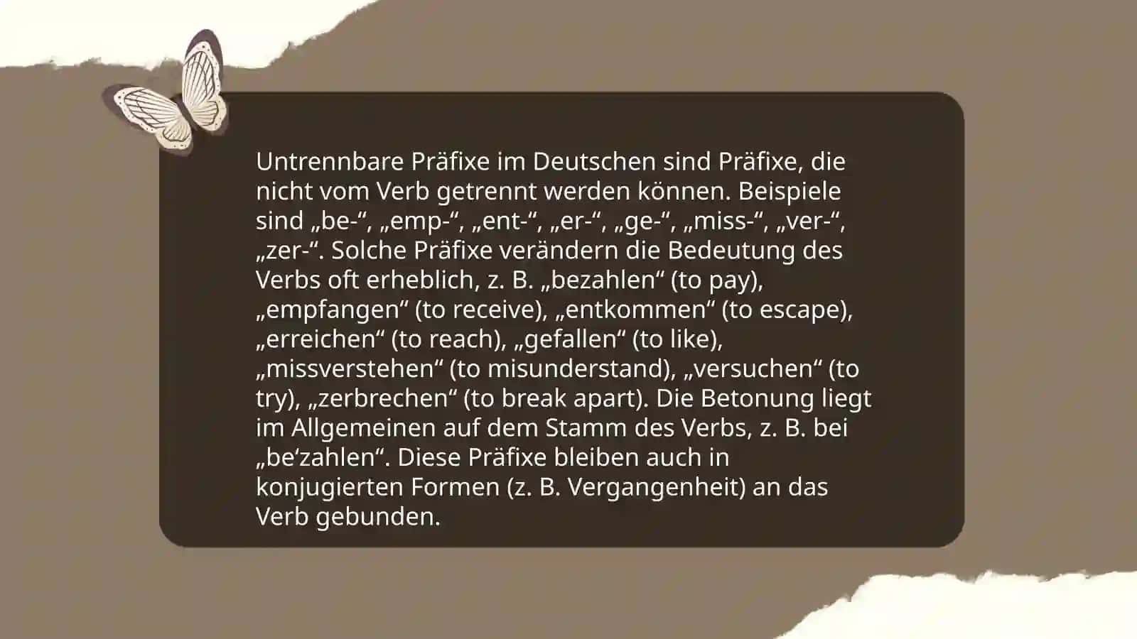 Untrennbare Präfixe 4