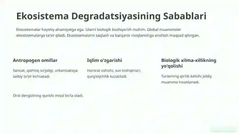 Ekosistemalarni Biologik Boshqarish va Tiklash Muammolari 4