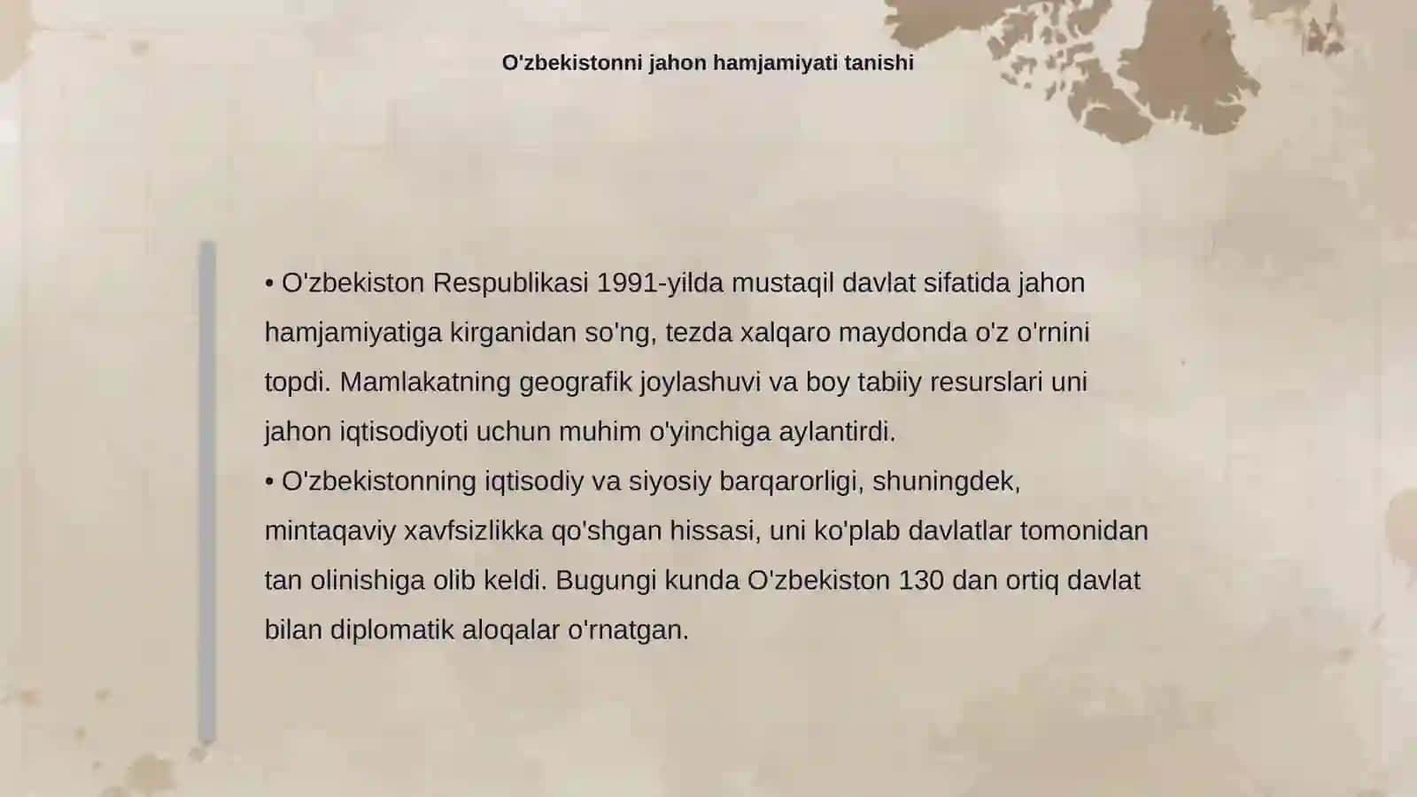O'zbekiston Respublikasi va jahon hamjamiyati 4