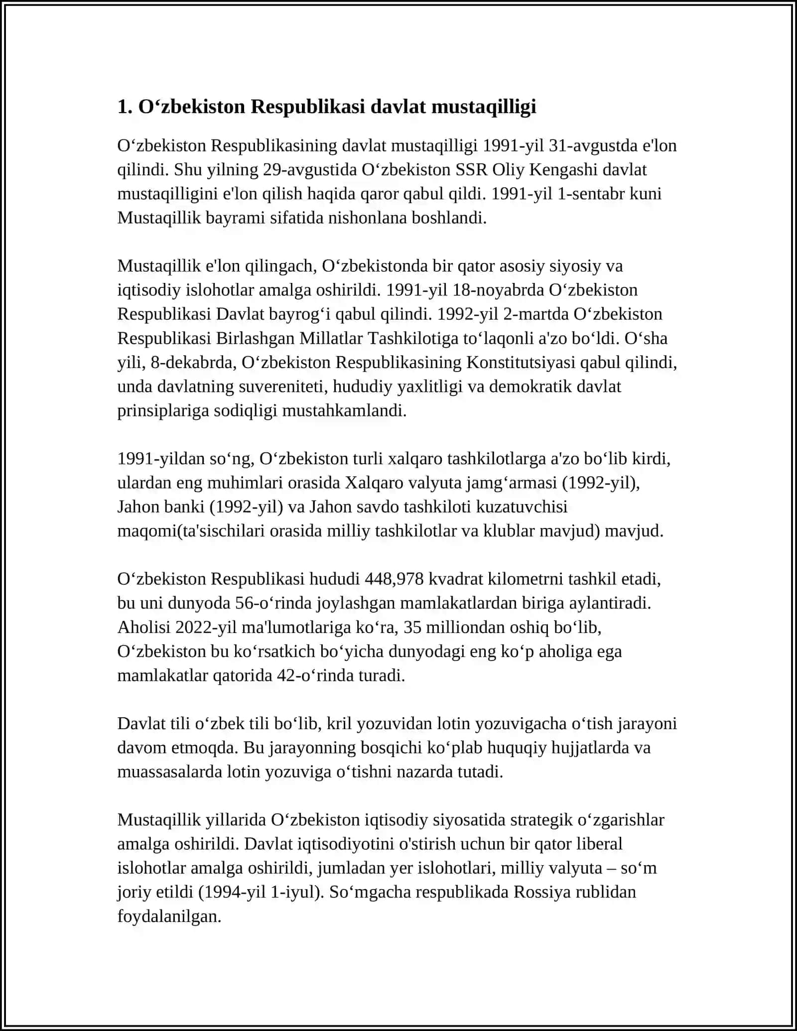 OʻZBEKISTON RESPUBLIKASINING KONSTITUTSIYASI QABUL QILINISHI 4