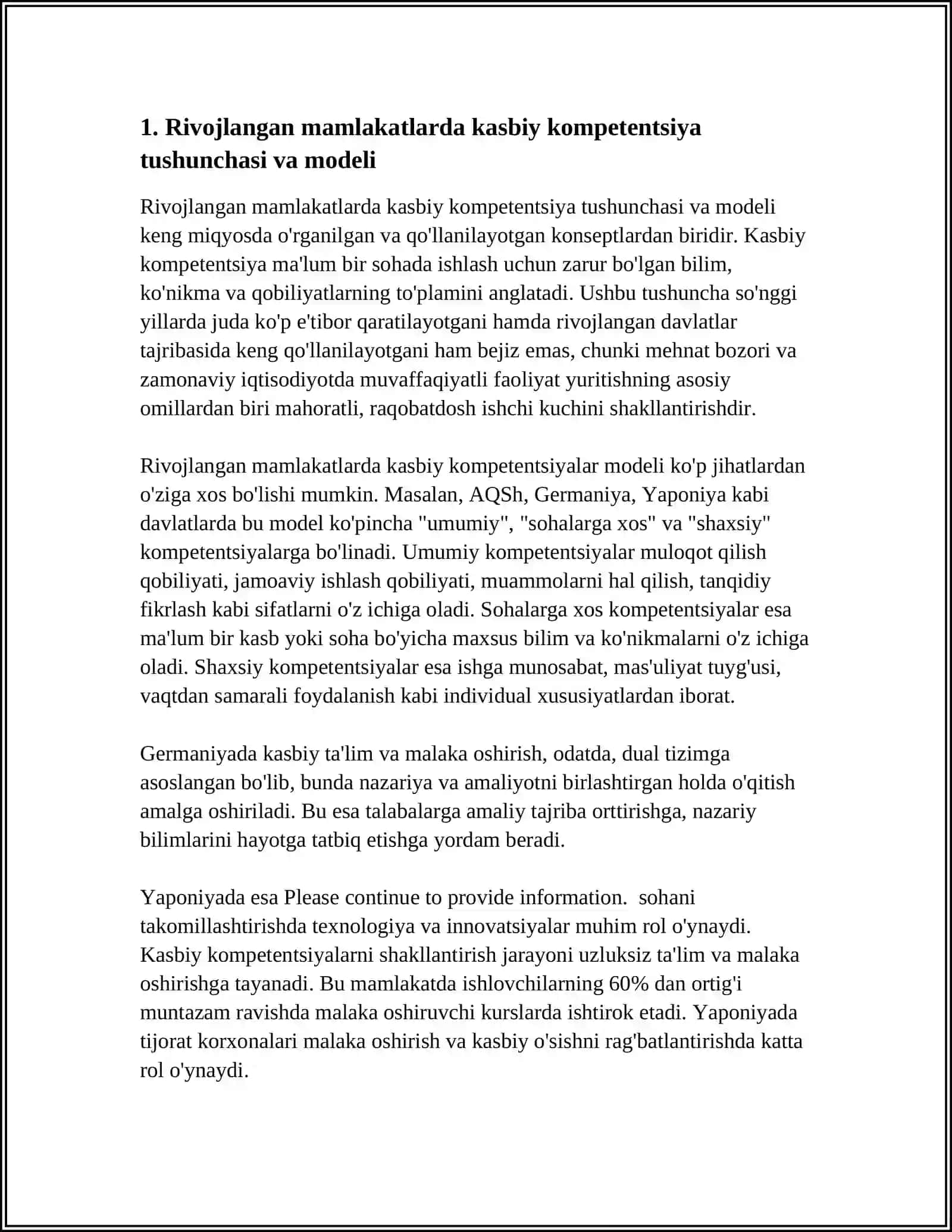 RIVOJLANGAN MAMLAKATLAR TAJRIBASIDA KASPIY KOMPATENTSIYALARGA QOYLADIGAN TALABLAR 4