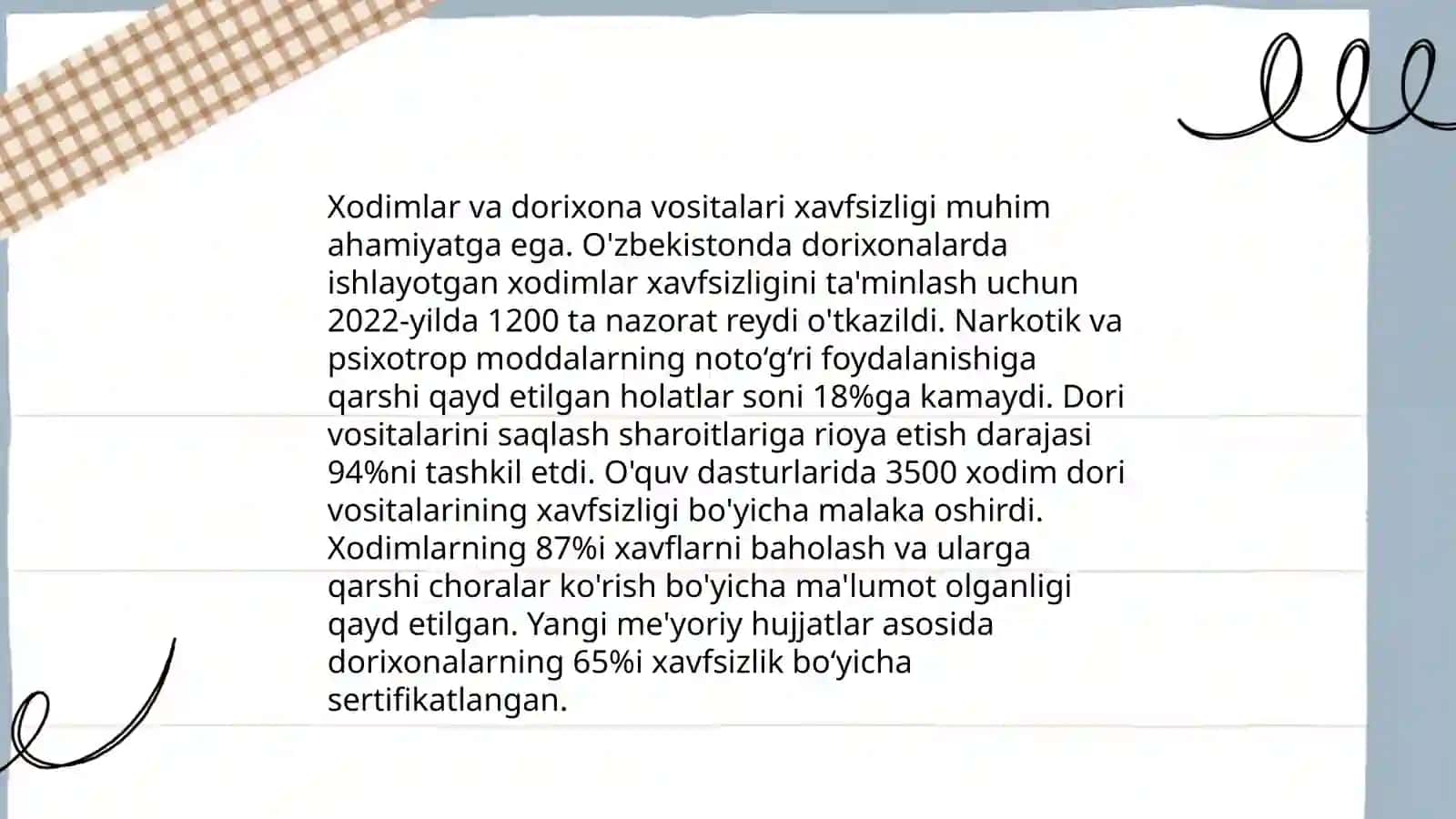 Farmatsevtik xodimlarni dorixona vositalari bilan munosabatlari 4