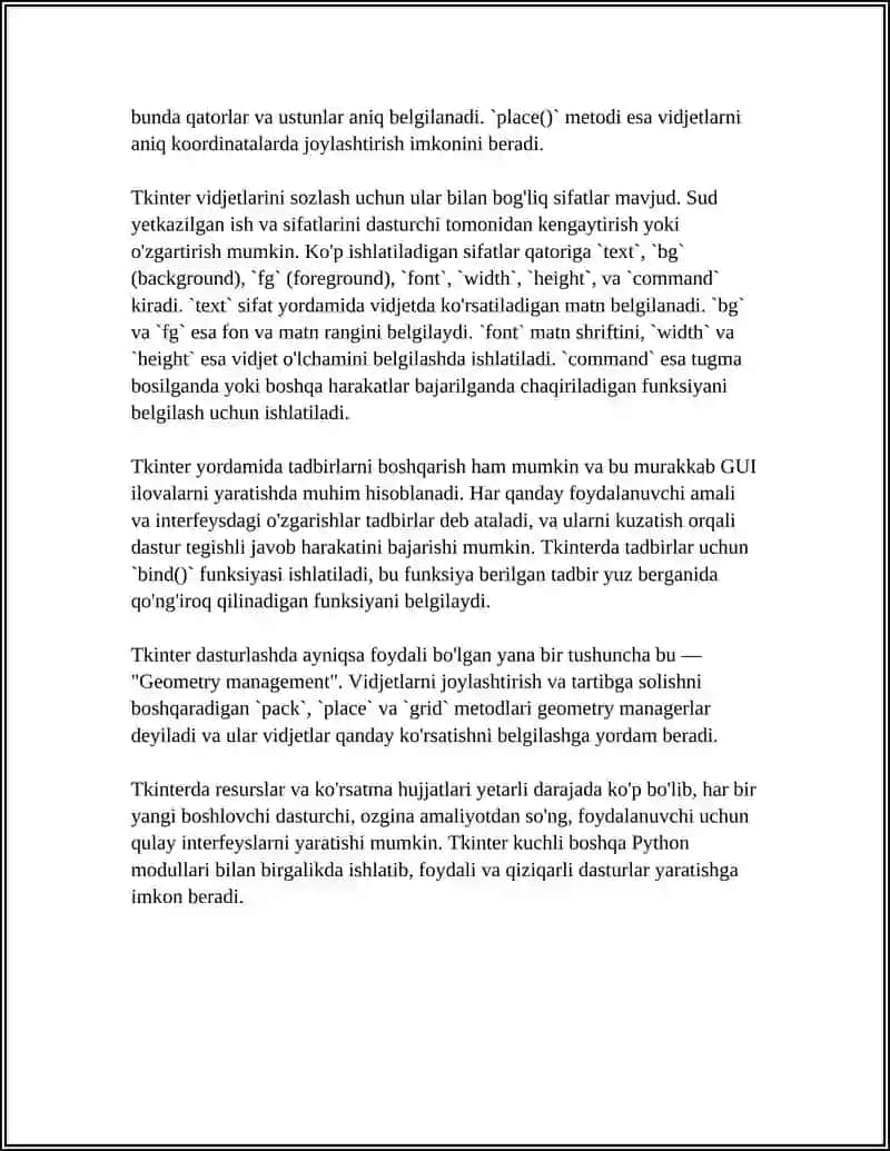 TKINTER KUTUBXONASI BILAN GUI YARATISH 4