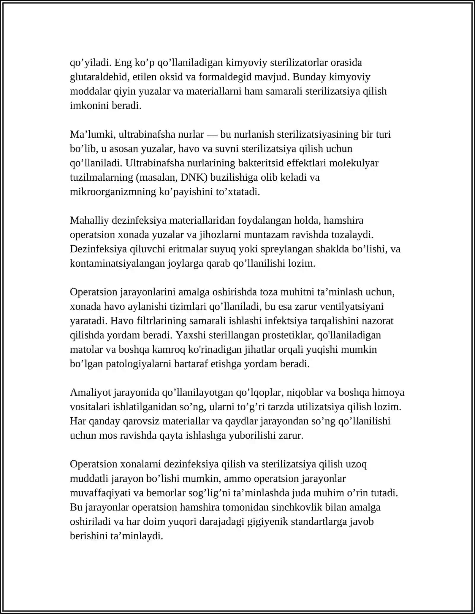 HAMMA OPERATSION ÄSOB-USKUNALARI TAYYORLANISHI VA DEZINFEKTSIYALASHI 4