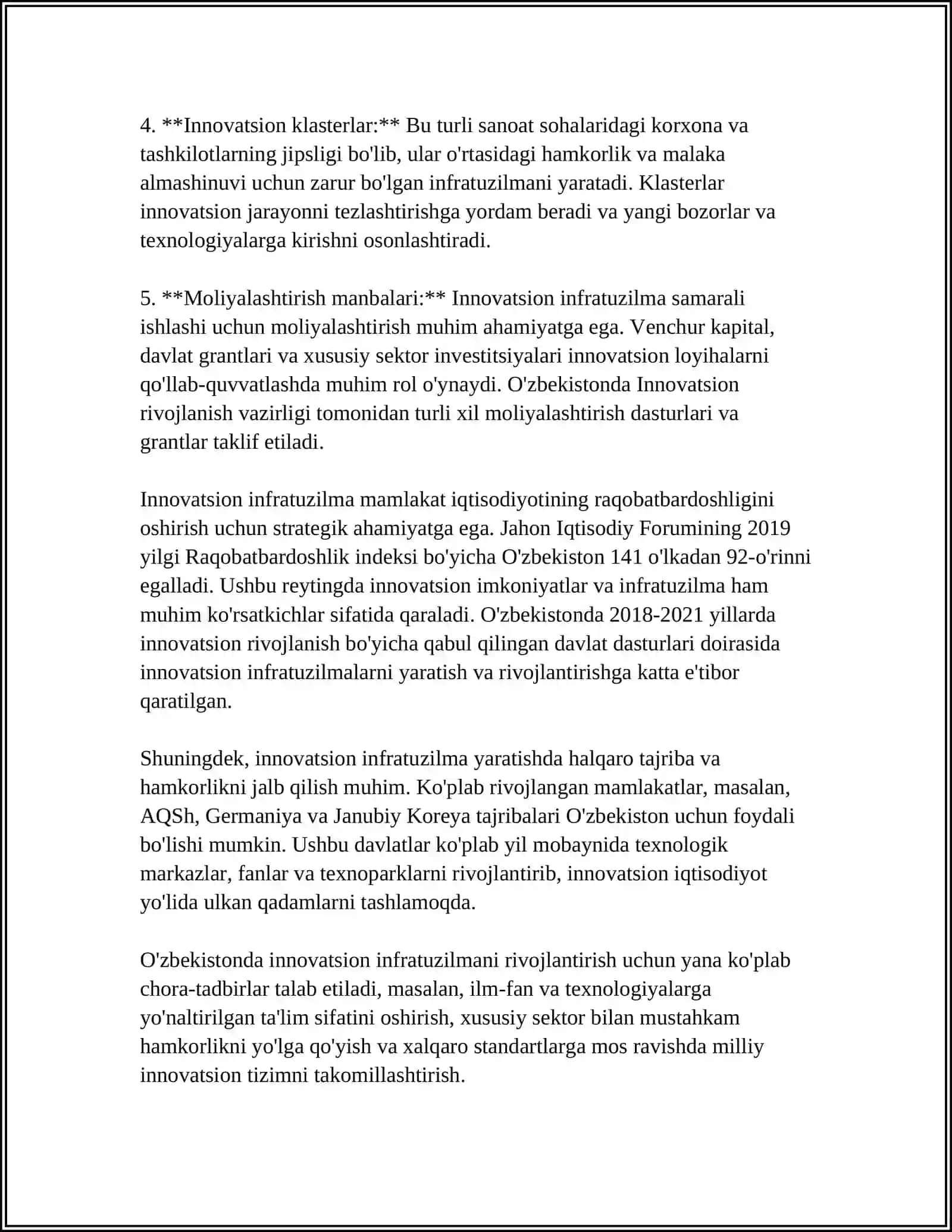 INNOVATSION INFRATUZILMA FANINING MAQSADI, VAZIFALARI, OB'EKTI VA PREDMETI 4