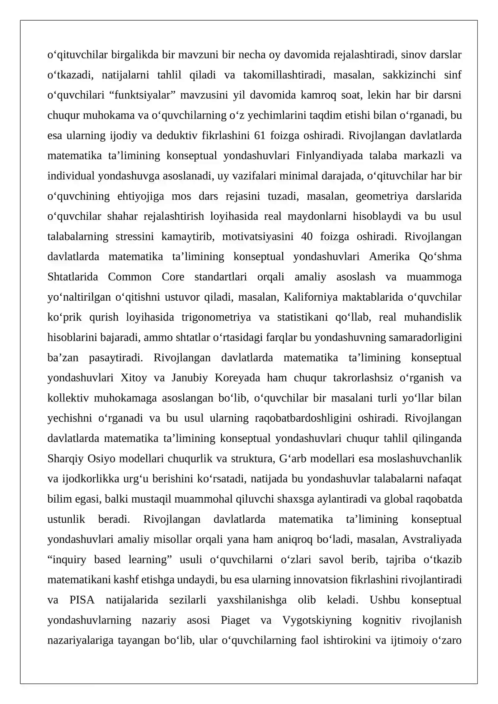 Matematika fanini o‘qitishda qo‘llaniladigan xalqaro tajribalar 4