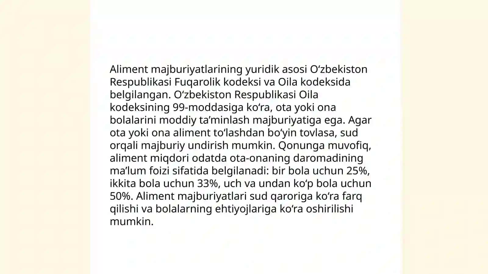Aliment huquqi va majburiyatlari 4