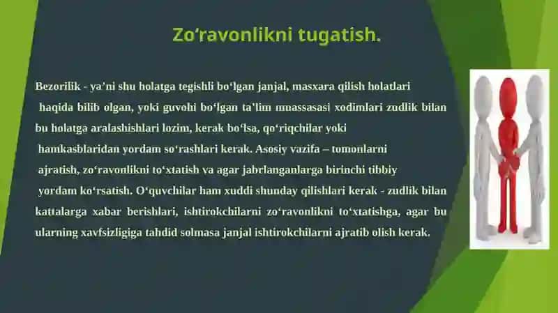 Zo‘ravonlikholatlarini aniqlash vaularga javob berish bo‘yicha harakatlar. 4