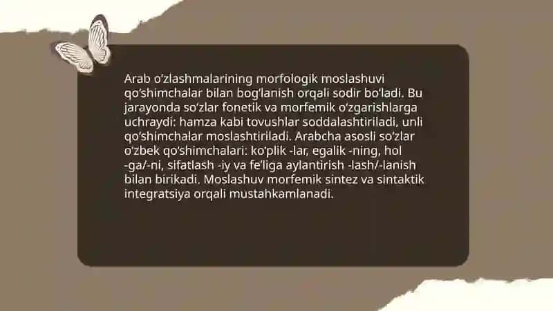 Arab o’zlashmalari ishtirok etgan matnlar tahlili 4