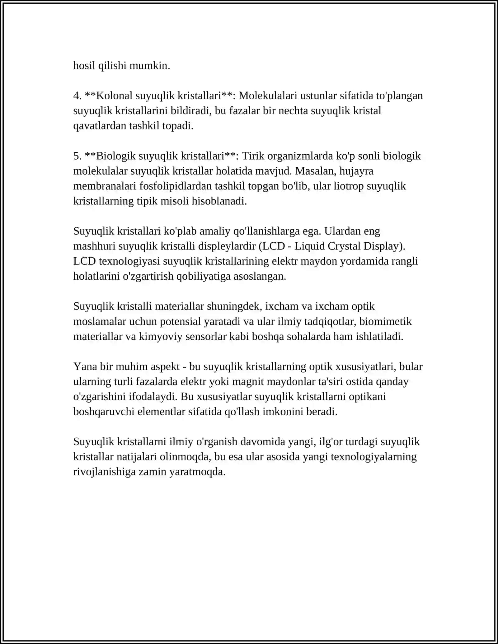 SUYUQLIK KRISTALLAR VA ULARNINGFXUSUSIYATLARI 4
