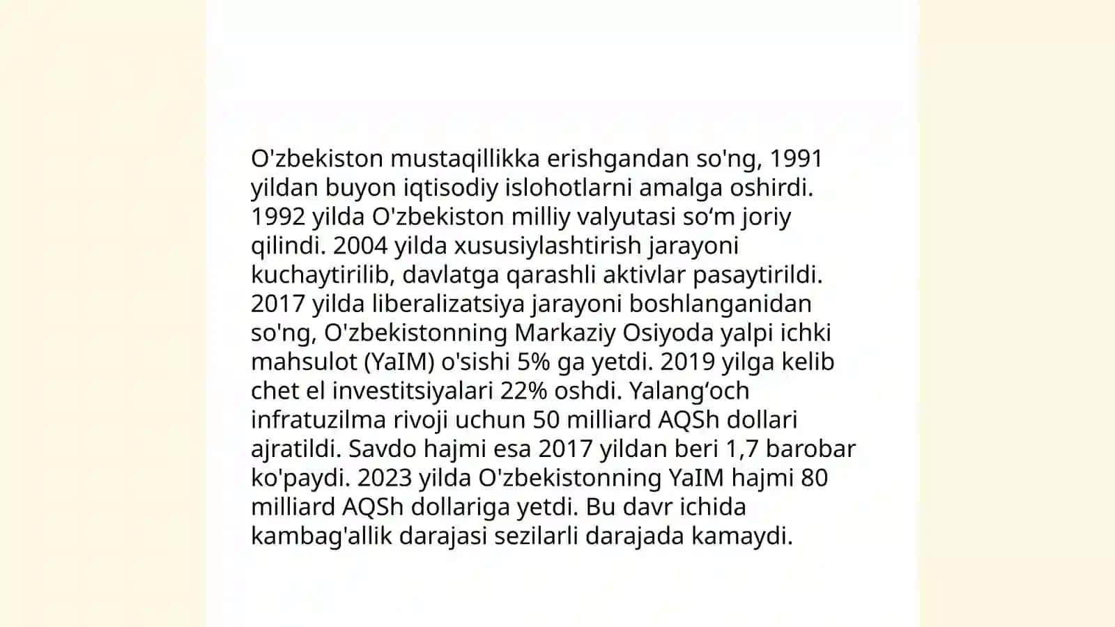 Bozor iqtisodiyotiga o'tish va uning o'zbekistondagi xususiyatlari 4