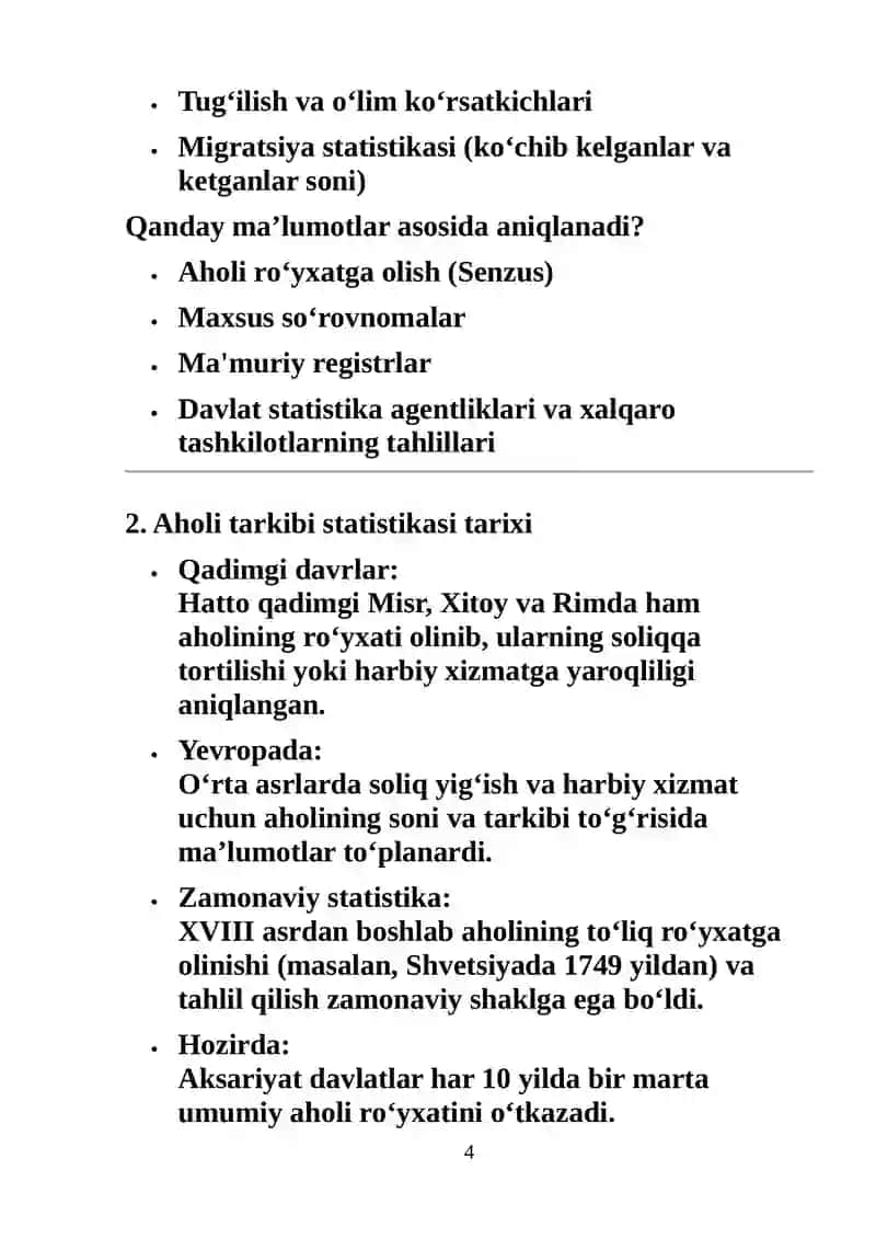 Aholi tarkibi statistikasi tushunchasi va uning ahamiyati 4