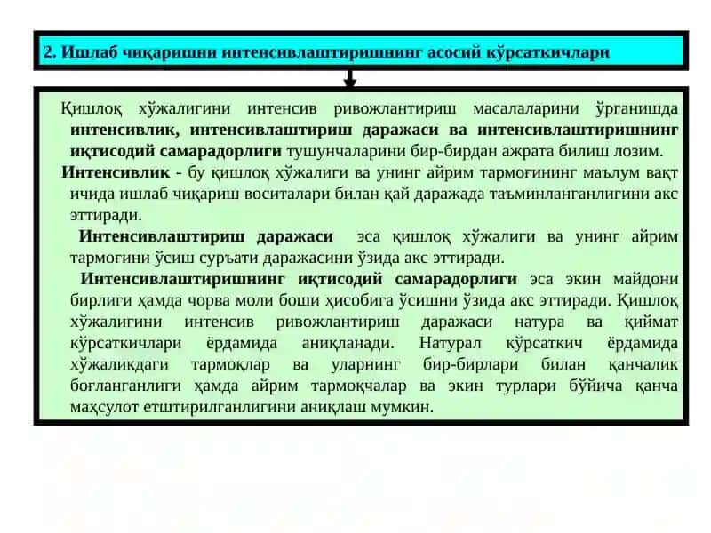 Агросаноат мажмуасида фан,техника тараккиёти ва интенсивлаштириш интенсивлаштириш 4